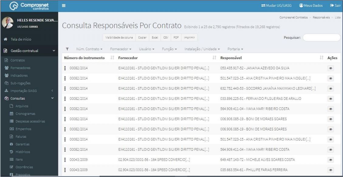 FIGURA 2 - Consulta de Responsáveis
